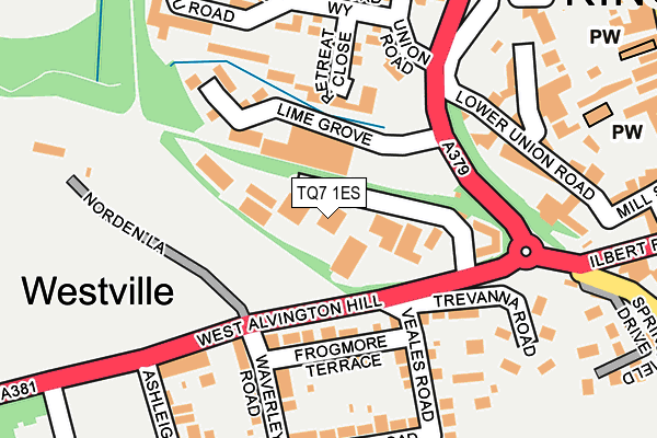 TQ7 1ES map - OS OpenMap – Local (Ordnance Survey)
