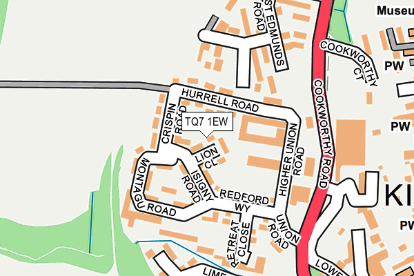 TQ7 1EW map - OS OpenMap – Local (Ordnance Survey)