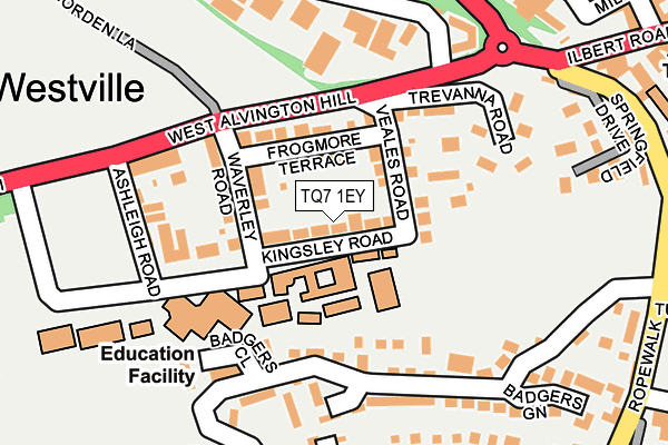 TQ7 1EY map - OS OpenMap – Local (Ordnance Survey)