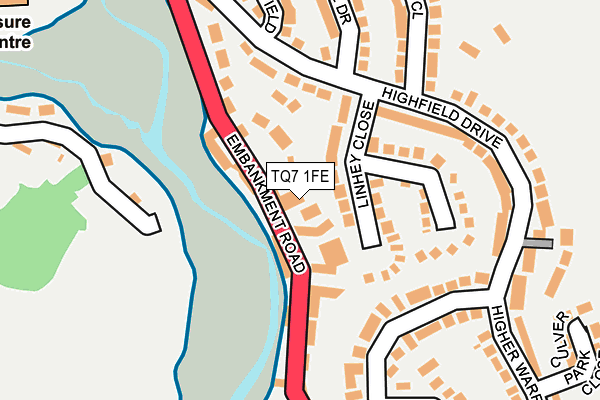 TQ7 1FE map - OS OpenMap – Local (Ordnance Survey)