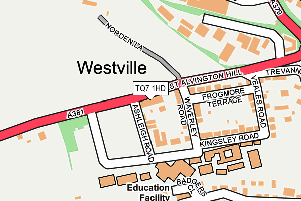 TQ7 1HD map - OS OpenMap – Local (Ordnance Survey)