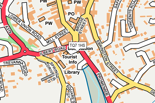 TQ7 1HS map - OS OpenMap – Local (Ordnance Survey)
