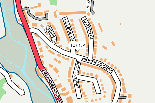 TQ7 1JP map - OS OpenMap – Local (Ordnance Survey)