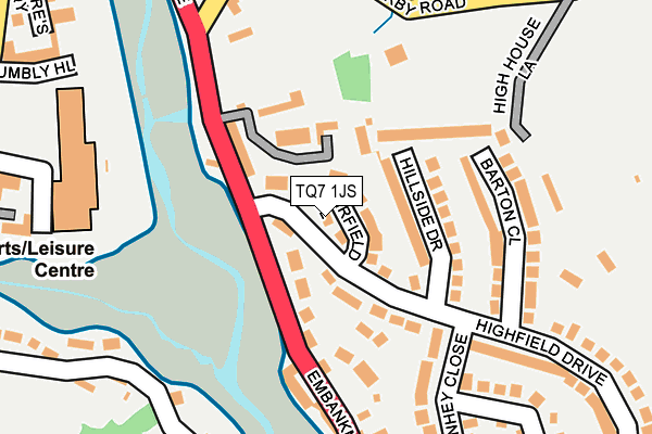 TQ7 1JS map - OS OpenMap – Local (Ordnance Survey)