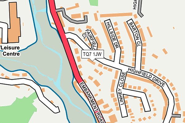 TQ7 1JW map - OS OpenMap – Local (Ordnance Survey)