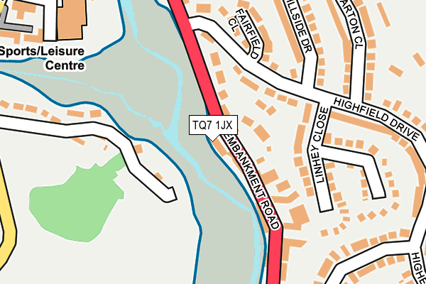 TQ7 1JX map - OS OpenMap – Local (Ordnance Survey)