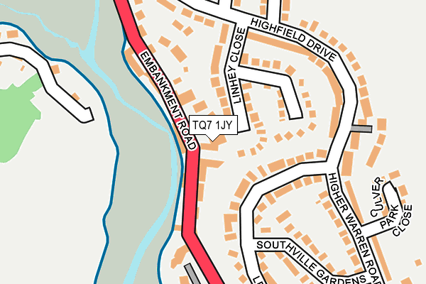 TQ7 1JY map - OS OpenMap – Local (Ordnance Survey)