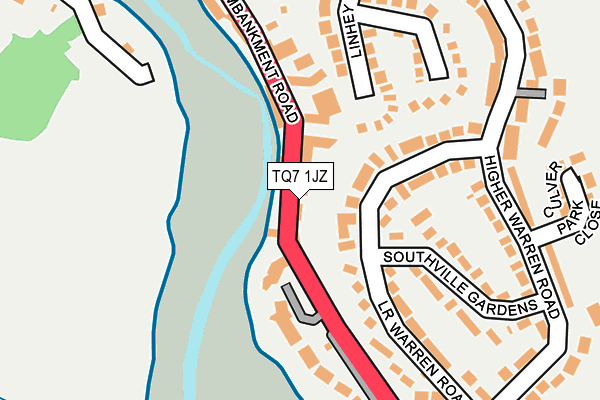 TQ7 1JZ map - OS OpenMap – Local (Ordnance Survey)