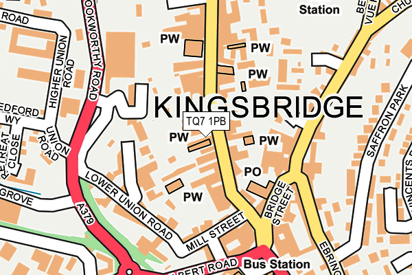 TQ7 1PB map - OS OpenMap – Local (Ordnance Survey)