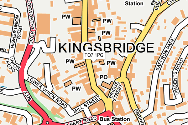 Map of 24/7 TAXI KINGSBRIDGE & SALCOMBE LTD at local scale