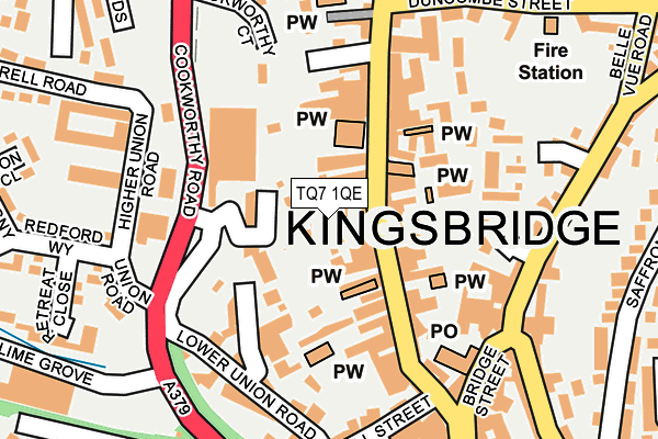 TQ7 1QE map - OS OpenMap – Local (Ordnance Survey)