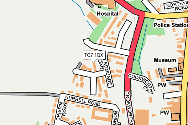TQ7 1QX map - OS OpenMap – Local (Ordnance Survey)