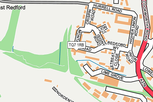 TQ7 1RB map - OS OpenMap – Local (Ordnance Survey)