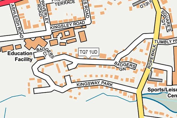 TQ7 1UD map - OS OpenMap – Local (Ordnance Survey)