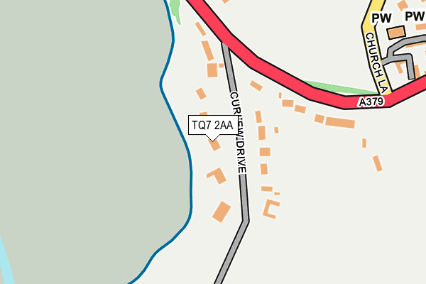 TQ7 2AA map - OS OpenMap – Local (Ordnance Survey)