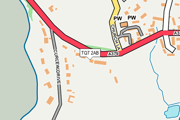 TQ7 2AB map - OS OpenMap – Local (Ordnance Survey)