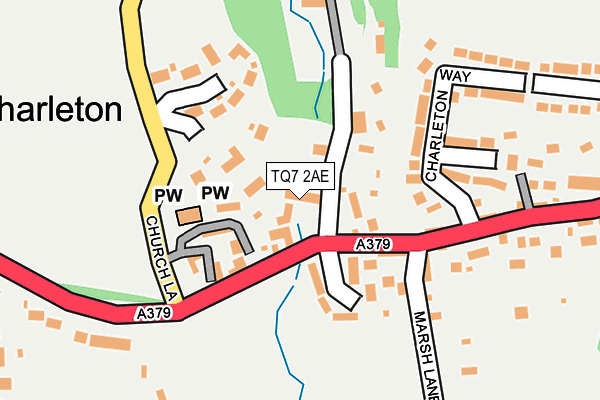 TQ7 2AE map - OS OpenMap – Local (Ordnance Survey)