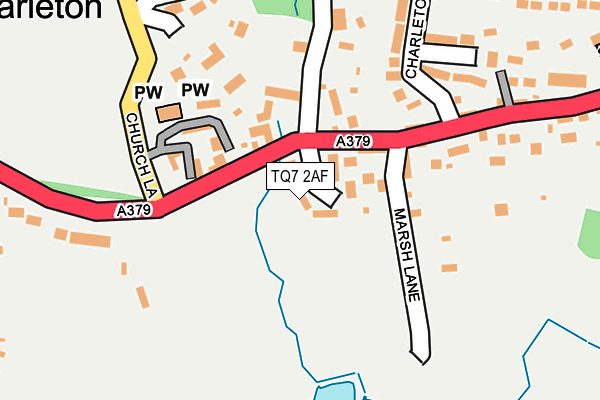 TQ7 2AF map - OS OpenMap – Local (Ordnance Survey)