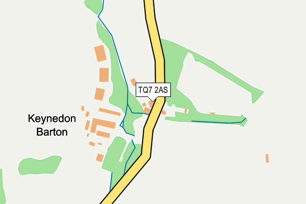 TQ7 2AS map - OS OpenMap – Local (Ordnance Survey)