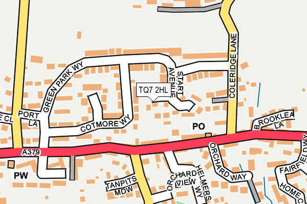 TQ7 2HL map - OS OpenMap – Local (Ordnance Survey)
