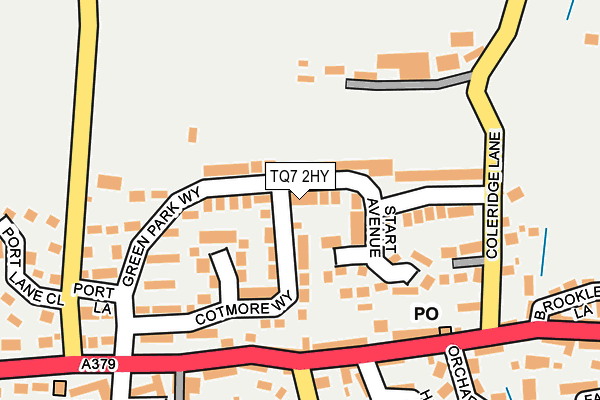 TQ7 2HY map - OS OpenMap – Local (Ordnance Survey)