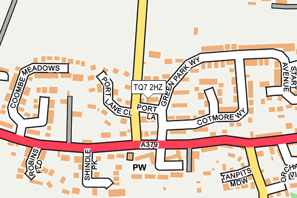 TQ7 2HZ map - OS OpenMap – Local (Ordnance Survey)