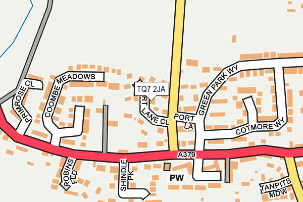 TQ7 2JA map - OS OpenMap – Local (Ordnance Survey)