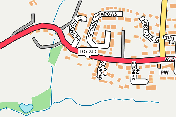 TQ7 2JD map - OS OpenMap – Local (Ordnance Survey)