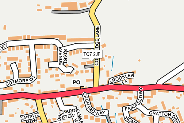 TQ7 2JF map - OS OpenMap – Local (Ordnance Survey)