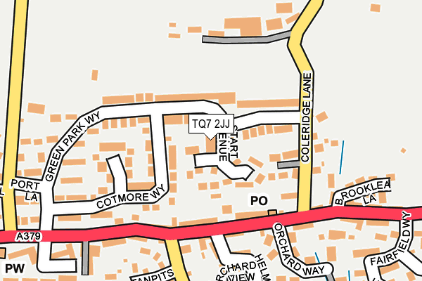 TQ7 2JJ map - OS OpenMap – Local (Ordnance Survey)