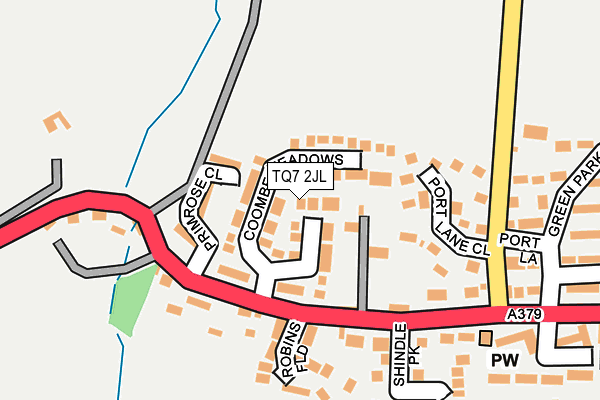 TQ7 2JL map - OS OpenMap – Local (Ordnance Survey)