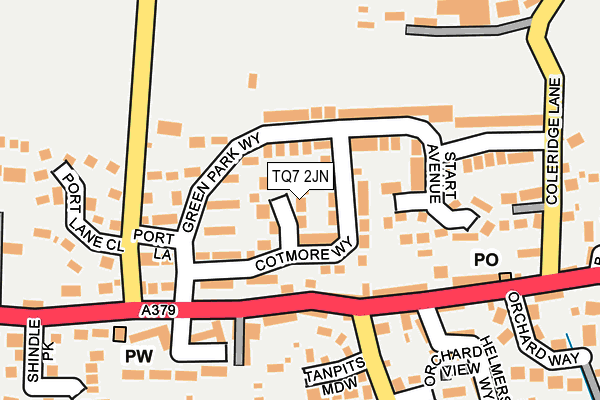 TQ7 2JN map - OS OpenMap – Local (Ordnance Survey)