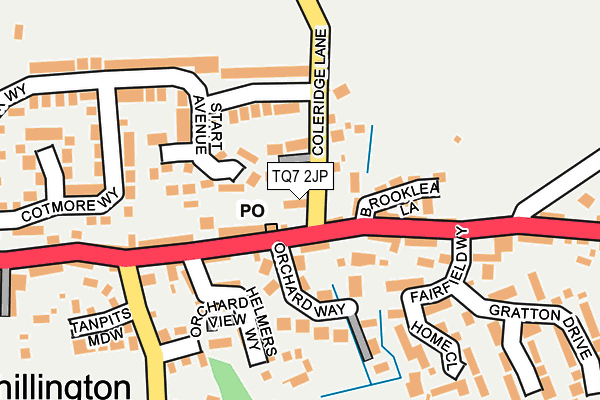 TQ7 2JP map - OS OpenMap – Local (Ordnance Survey)