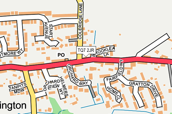 TQ7 2JR map - OS OpenMap – Local (Ordnance Survey)