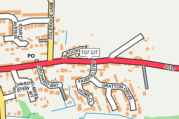 TQ7 2JT map - OS OpenMap – Local (Ordnance Survey)