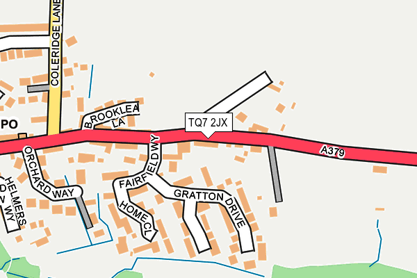 TQ7 2JX map - OS OpenMap – Local (Ordnance Survey)