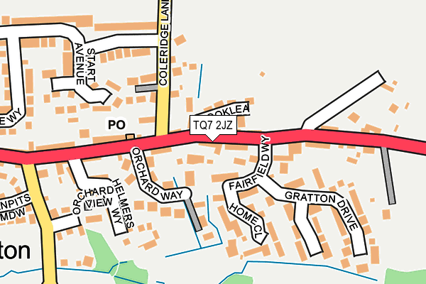 TQ7 2JZ map - OS OpenMap – Local (Ordnance Survey)