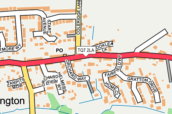TQ7 2LA map - OS OpenMap – Local (Ordnance Survey)