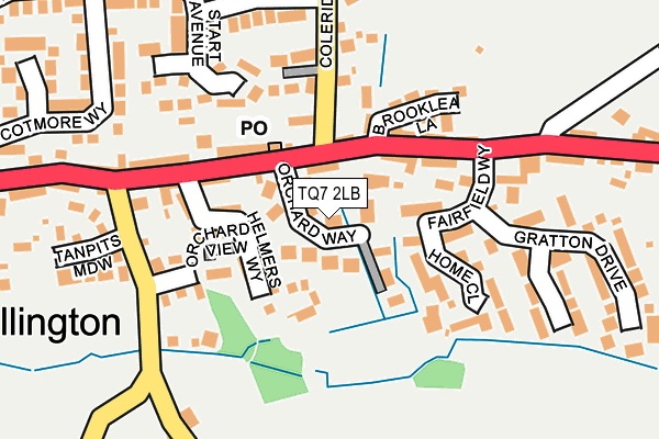 TQ7 2LB map - OS OpenMap – Local (Ordnance Survey)