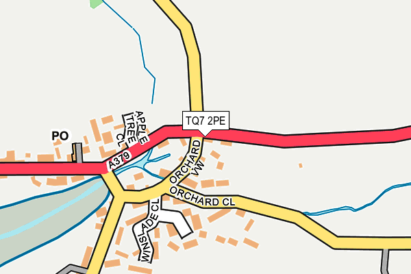 TQ7 2PE map - OS OpenMap – Local (Ordnance Survey)