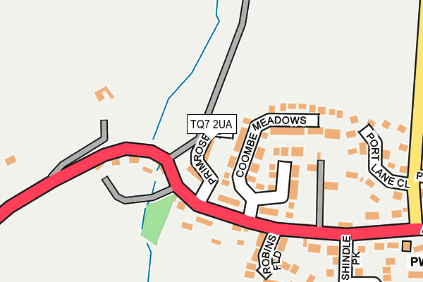 TQ7 2UA map - OS OpenMap – Local (Ordnance Survey)