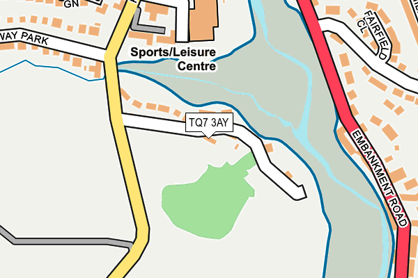 TQ7 3AY map - OS OpenMap – Local (Ordnance Survey)
