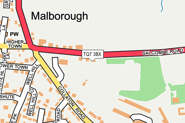 TQ7 3BX map - OS OpenMap – Local (Ordnance Survey)