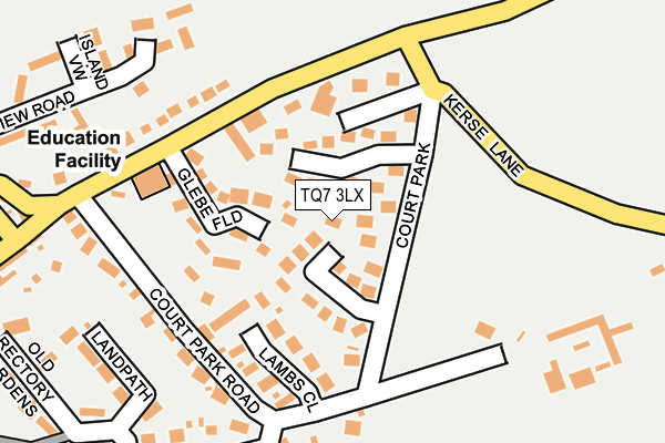 TQ7 3LX map - OS OpenMap – Local (Ordnance Survey)