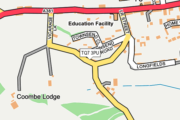 TQ7 3PU map - OS OpenMap – Local (Ordnance Survey)