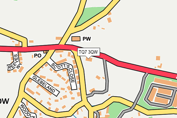 TQ7 3QW map - OS OpenMap – Local (Ordnance Survey)