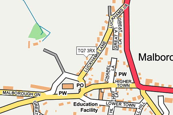 TQ7 3RX map - OS OpenMap – Local (Ordnance Survey)