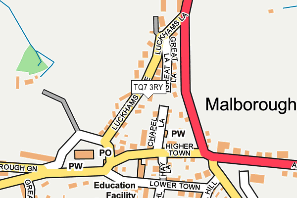 TQ7 3RY map - OS OpenMap – Local (Ordnance Survey)