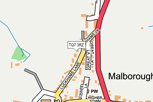 TQ7 3RZ map - OS OpenMap – Local (Ordnance Survey)