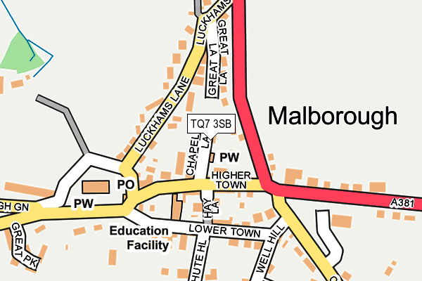 TQ7 3SB map - OS OpenMap – Local (Ordnance Survey)